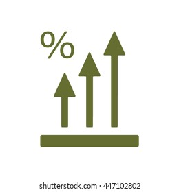 Business graph Icon. Flat design.
