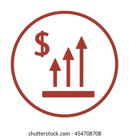Business graph Icon. Flat design.