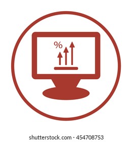 Business graph Icon. Flat design.