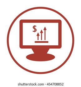 Business graph Icon. Flat design.