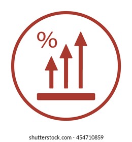 Business graph Icon. Flat design.