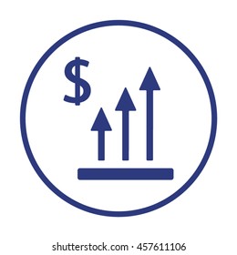 Business graph Icon. Flat design.