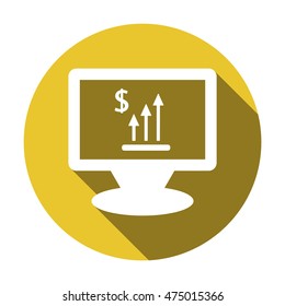 Business graph Icon. Flat design.