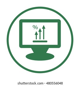 Business graph Icon. Flat design.