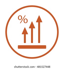 Business graph Icon. Flat design.