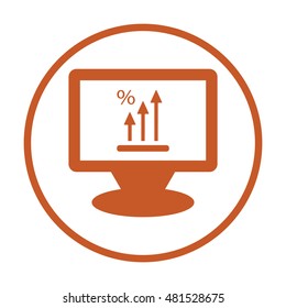 Business graph Icon. Flat design.