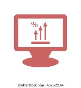 Business graph Icon. Flat design.
