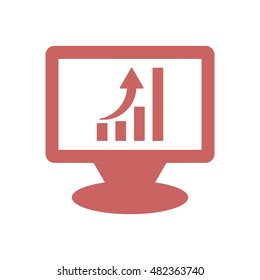 Business graph Icon. Flat design.