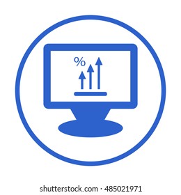 Business graph Icon. Flat design.