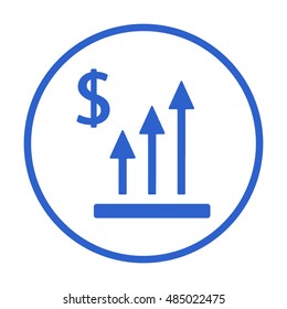 Business graph Icon. Flat design.