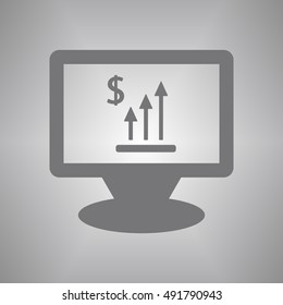 Business graph Icon. Flat design.