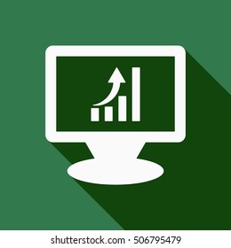 Business graph Icon. Flat design.