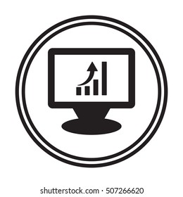 Business graph Icon. Flat design.