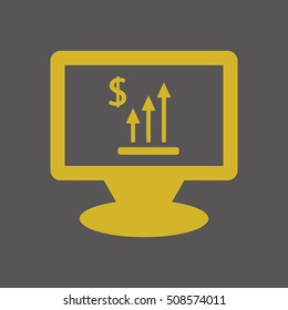 Business graph Icon. Flat design.