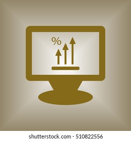 Business graph Icon. Flat design.
