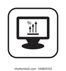 Business graph Icon. Flat design.