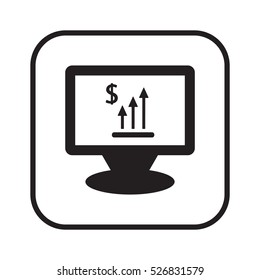 Business graph Icon. Flat design.