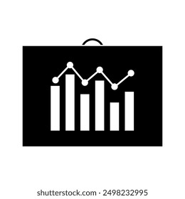 Business graph icon illustrated on background