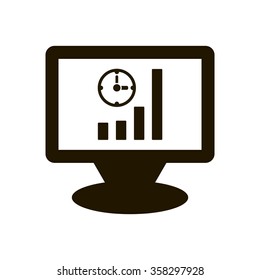 Business graph  icon,  isolated. Flat  design.