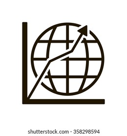 Business graph  icon,  isolated. Flat  design.