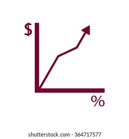 Business graph   icon,  isolated. Flat  design.
