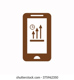 Business graph   icon,  isolated. Flat  design.