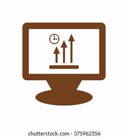 Business graph   icon,  isolated. Flat  design.