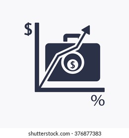 Business graph   icon,  isolated. Flat  design.