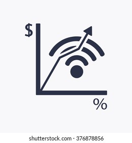 Business graph   icon,  isolated. Flat  design.