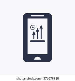 Business graph   icon,  isolated. Flat  design.