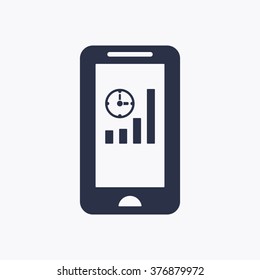 Business graph   icon,  isolated. Flat  design.