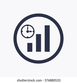 Business graph   icon,  isolated. Flat  design.