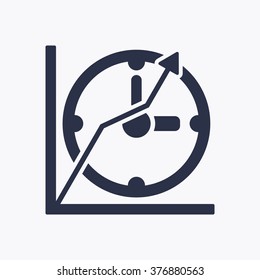 Business graph   icon,  isolated. Flat  design.