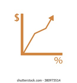 Business graph  icon,  isolated. Flat  design.