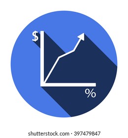 Business graph  icon,  isolated. Flat  design.