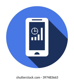 Business graph  icon,  isolated. Flat  design.