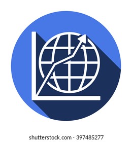Business graph  icon,  isolated. Flat  design.