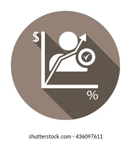 Business graph  icon,  isolated. Flat  design.