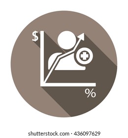 Business graph  icon,  isolated. Flat  design.