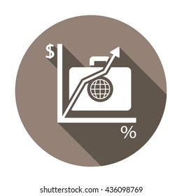 Business graph  icon,  isolated. Flat  design.