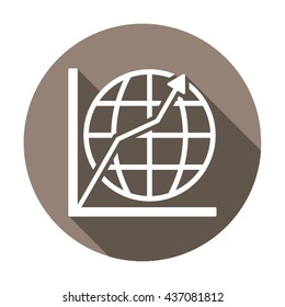 Business graph  icon,  isolated. Flat  design.