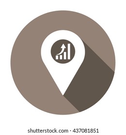 Business graph  icon,  isolated. Flat  design.