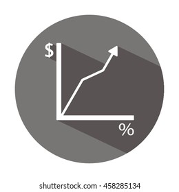 Business graph   icon,  isolated. Flat  design.