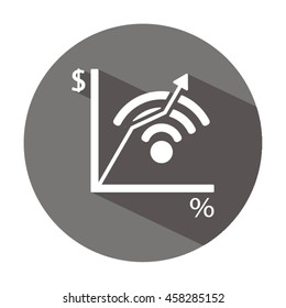 Business graph    icon,  isolated. Flat  design.