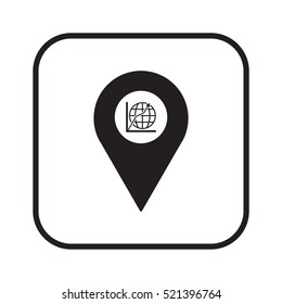 Business graph   icon, isolated. Flat design. 