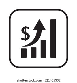 Business graph   icon, isolated. Flat  design. 
