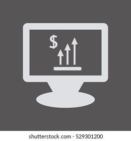 Business  graph  icon,  isolated. Flat  design.