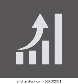 Business  graph  icon,  isolated. Flat  design.