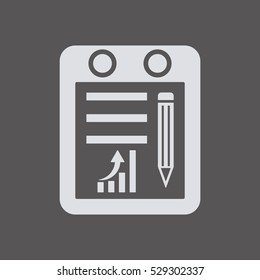 Business  graph  icon,  isolated. Flat  design.