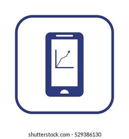 Business graph  icon, isolated. Flat design. 